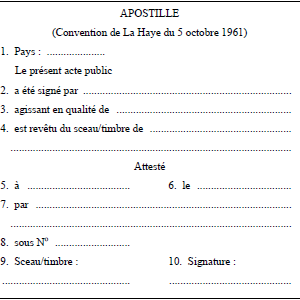 Traduction d'Apostille