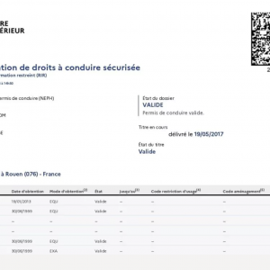 attestation de permis