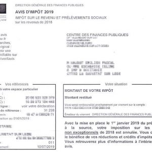 avis d'impot