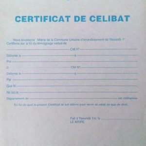 certificat de celibat